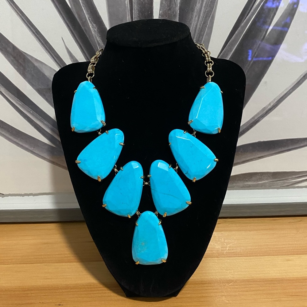 Kendra Scott Harlow Gold Statement Necklace in Turquoise